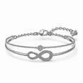thumbnail image 1 of Bracelet For Women, Adjustable Infinity Bracelet For Women, Friend Bracelet Gift For Mom, Silver, 1 of 4