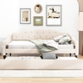 thumbnail image 2 of Beige Full Size Daybed With Upholstered Cover And Twin Trundle - & Eye-catching , Stylish, Space, 2 of 7