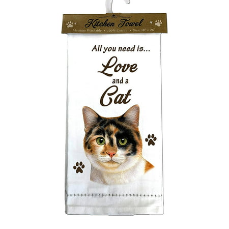 E&S Pets (701-2) Calico Cat Kitchen Towel, (Best Way To Keep Cats Off Kitchen Counters)