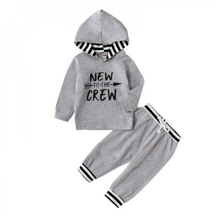 

Elaydool Autumn Toddler Baby Infant Boy Clothes Set Letter Print Hoodies Sweatshirts Tops +Long Pants Outfit 2 Piece Set