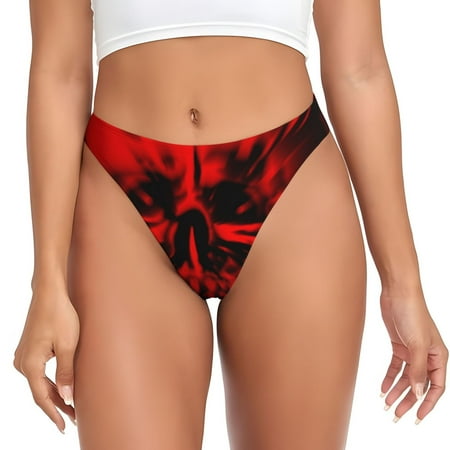 Sigee The Red Head Skull for Women s G-String Sexy  Low Rise  Soft Lace Perfect for Special Occasions-Medium