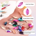 thumbnail image 3 of Uxcell 100Pcs Horse Eye Shape Rhinestones Glass Point Back Beads for Jewelry Making Rose Red, 3 of 5
