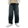 thumbnail image 1 of Pantalones vaqueros largos para niños, vaqueros holgados de cintura elástica a la moda, pantalones casuales versátiles, pantalones de mezclilla, pantalones de poliéster para niños, 1 of 8