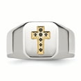 thumbnail image 4 of Stainless Steel 14k w/ Sapphire Cross Ring, 4 of 11