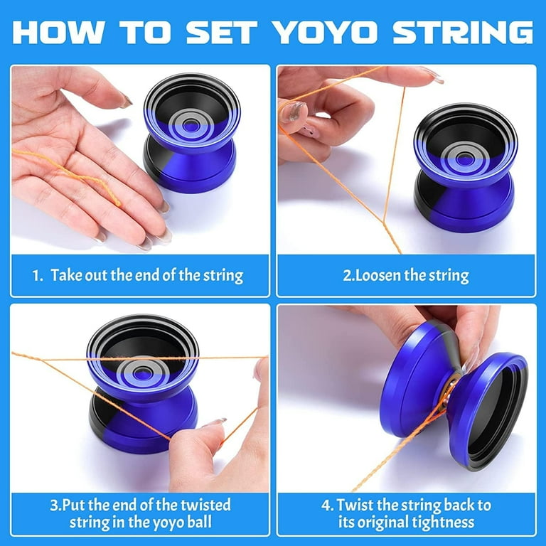 Magicyoyo V8 Black Blue Responsive Metal Yoyo for Kids Beginners +