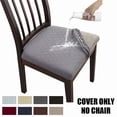 thumbnail image 2 of 1/2/4/6pcs Solid Color Chair Seat Cover For Dining Room Kitchen Waterproof Removable Washable Seat Cushion Protector Slipcovers, 2 of 10