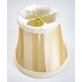 thumbnail image 2 of Set of 6 Beige/Eggshell Striped Chandelier Clip-On Premium  Lampshade 3x5x4.5, 2 of 7