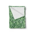 thumbnail image 2 of Banana Leaf Soft Flannel Fleece Throw Blanket, Hand Drawn Plantain Leaves Divided into 2 Lamina Halves, Cozy Plush for Indoor and Outdoor Use, 70" x 90", Hunter Green Pale Green, by Ambesonne, 2 of 5