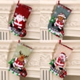 thumbnail image 5 of Christmas Stockings, Big Xmas Stockings Decoration, 3D Plush Socks Gift Bags for Kids Decor Home Ornament Holiday Party Supplies, Burlap Style with Deer, 5 of 6