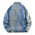 thumbnail image 2 of Mens Denim Work Jacket Button Down Long Sleeve Shacket Lightweight Casual Shirt Jackets with Pocket Fall Clothes (Light Blue-01,XX-Large), 2 of 4