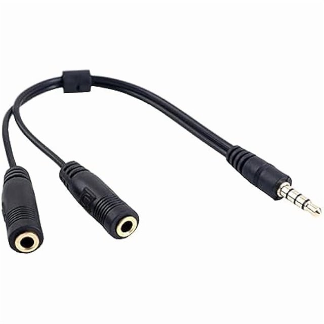 wonima11 1Pack Headphone Aux Splitter, 3.5mm 2 Female to 1 Male Audio Splitter Stereo Dual Headphone Adapter Compatible Headset Tablet Smartphone MP3 Player & More