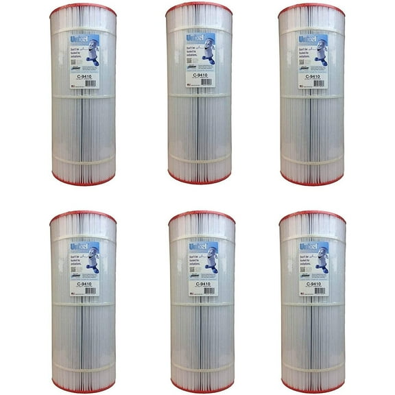 Unicel 9410 100 Square Feet Sharp Pleats Swimming Pool Cartridge Filter 6 Pack