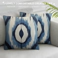 thumbnail image 3 of COMIO  Boho Moorish Style Farmhouse Sofa Pillowcase Blue Grey Kilim Turkish Ikat White Cushion Cover Traditional Chinese Chinoiserie Pillowcases with Zipper for Sofa Couch, 3 of 5