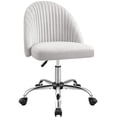 thumbnail image 1 of Furniwell Office Chair Armless Cute Desk Chair Modern Adjustable Swivel Padded Fabric Vanity Task Computer Chair Home Office Desk Chairs with Wheels (Grey), 1 of 4