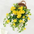 thumbnail image 2 of 2PACK Artificial Hanging Fake Flowers Plants for Outdoor Spring Decoration, Faux Silk Flower UV Resistant Morning Glory for Home Porch Patio Garden Balcony Yard Look Real, 2 of 6