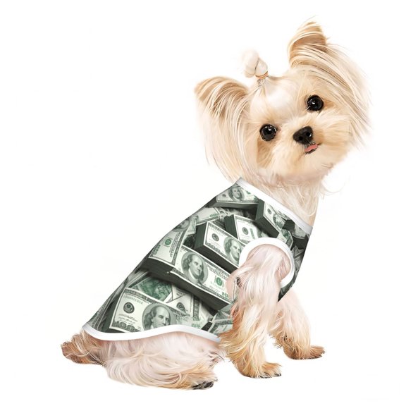 Pet Dog Sleeveless T Shirts Dollar Money pet Clothes Soft Breathable Vest for Small Dogs Cats Large