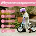 thumbnail image 2 of Kid's Bicycle Basket Streamers Set, Children's Bike Handlebar Wicker Basket Bike Streamers Bell and Stickers,Bicycle Decoration Accessories for Toddler Children Kids Girl, 2 of 7
