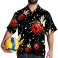 thumbnail image 4 of Seven Starred Ladybird Men's Short Sleeve Beach Shirts Poplin Spread Collar Tops Casual Printed Button Down Summer Unisex, 4 of 6