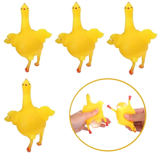 1 paquete divertido juguete de pollo de descompresión para apretar huevo regalo para Pascua, reducir el estrés bola llavero llaveros novedad ventilación ira juguetes