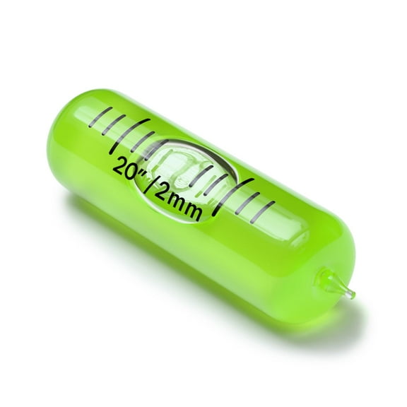 Replacement Level Glass Vial, Spirit Bubble Level, Accurate, With Nib, 35mm x 11mm - Green, (1 3/8 x 7/16 in)
