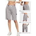 thumbnail image 3 of SPECIAL MAGIC Women’s Cotton Bermuda Sweat Shorts 10" Knee-Length Athletic Shorts with Pockets for Workout Lounge Sports, 3 of 6