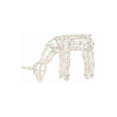 48" Winter Frost Pre-Lit Pure White Feeding Doe Deer Christmas Yard Art Decor