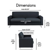 Elle Decor Baylie Sofa - French Cobalt Velvet