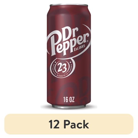 (12 pack) Dr Pepper Soda Pop, 16 fl oz, Can