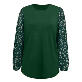 A2Y Women's Basic Solid Soft Cotton Long Sleeve Crew Neck Top