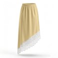 thumbnail image 5 of Shrysg Women's Casual Satin Midi Skirt with Elastic High Waist and Asymmetrical Hem for Daily Wear Yellow, 5 of 6