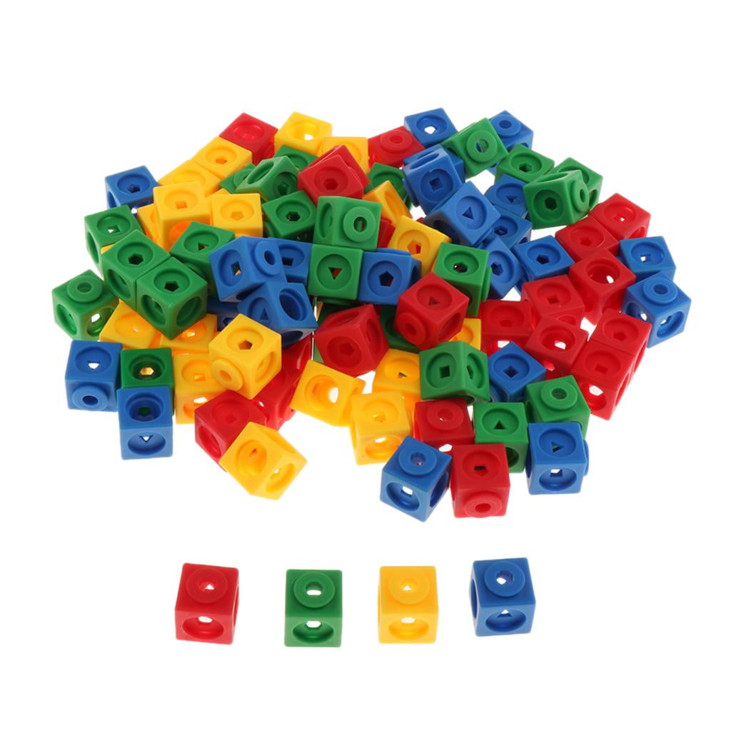 100x Linking Snap Math Counting Blocks Cubes Manipulative Math 4 Colors 