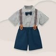 thumbnail image 2 of Baby Boys Outfits Sets 1-12 Years Formal Gentleman Short Sleeve Button Suits Bow Tie Formal Summer Toddler Clothes, 2 of 9