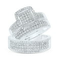 thumbnail image 3 of STERLING SILVER ROUND DIAMOND SQUARE MATCHING WEDDING RING SET 7/8 CTTW, 3 of 3