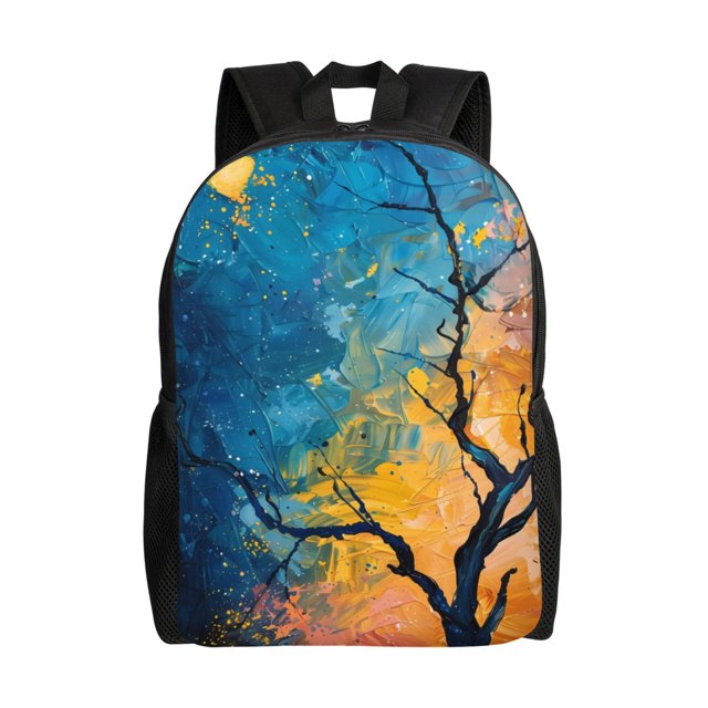 Easygdp Abstract Night Sky Tree Versatile and Stylish Backpack: Comfort, Storage, and Durability for College,Work, Travel, and Everyday Use
