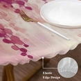 thumbnail image 3 of Red Botanical Table Cloth, Round Fitted Tablecloths with Elastic Edge, Watercolor Spring Floral Oil Painting Elegant Wipeable Waterproof Table Cover for Kitchen Wedding 36-44 Inches, 3 of 3