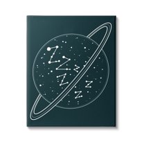 Stupell Industries Zzz Witty Sleeping Constellation Outer Space Planet Stars Canvas Wall Art, 16 x 20, Design by Caverly Smith