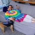 thumbnail image 3 of Rainbow Tie Dye Mandala Pattern Wearable Oversized Blanket,Wearable Blanket Hoodie for Adults,Cozy Hooded Blankets with Super Pockets,Super Warm Fuzzy Pullover for Women & Men, 3 of 6