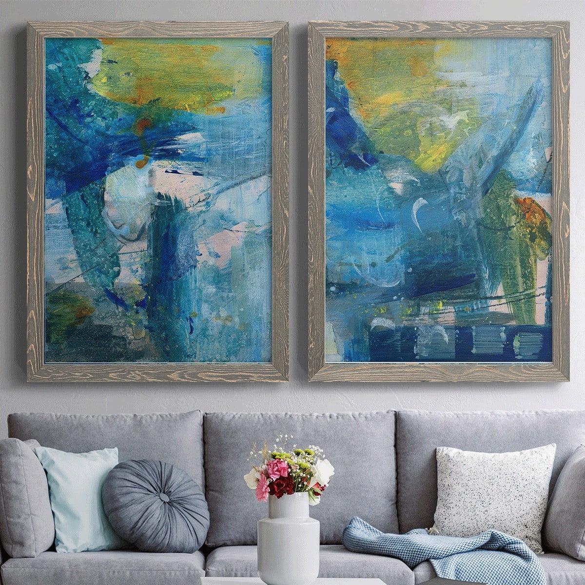 Spring Winds III - Premium Framed Canvas 2 Piece Set - Ready to Hang