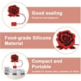thumbnail image 4 of 3 Rose Straw Covers For Valentine's Day, Silicone Straw Tips With Rose Design, Reusable Straw Toppers For Party, Daily Use, Gift Giving - 3 Pack, 4 of 6