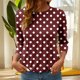 thumbnail image 1 of Heisall Women's T-Shirts 3/4 Sleeve Round Neck Loose Casual Striped Non-positional Print Spring/Autumn Fashion, 1 of 7
