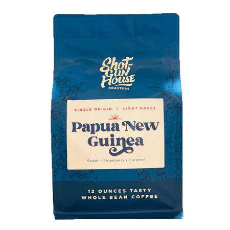 Shotgun Coffee - Papua New Guinea, Whole Bean, Medium Light Roast, 12oz