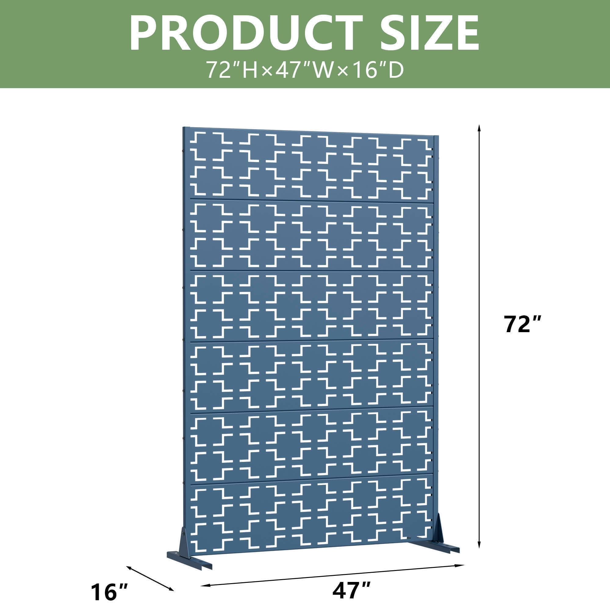 MAYEERTY 72x47 Blue Outdoor Natural Privacy Panel Screen, 6 Piece Set Natural Folding Divider for Backyard and Garden