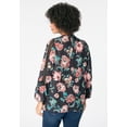 thumbnail image 3 of Roaman's Women's Plus Size Lace-Trim Blouson-Sleeve Top, 3 of 6