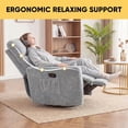 thumbnail image 5 of Furmax 360° Swivel Recliner Power Massage Rocker Chair Adult Glider Rocker with 2 Comfy Pillows for Nursery,Loop Yarn Gray, 5 of 7