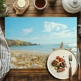 thumbnail image 2 of Placemats Set of 4, Starfish Place Mats Summer Beach Shell Tablemats Washable Placemat Table Decoration for Kitchen Table Dinner Party Home Decor Indoor Outdoor 13x19 Inch, 2 of 9