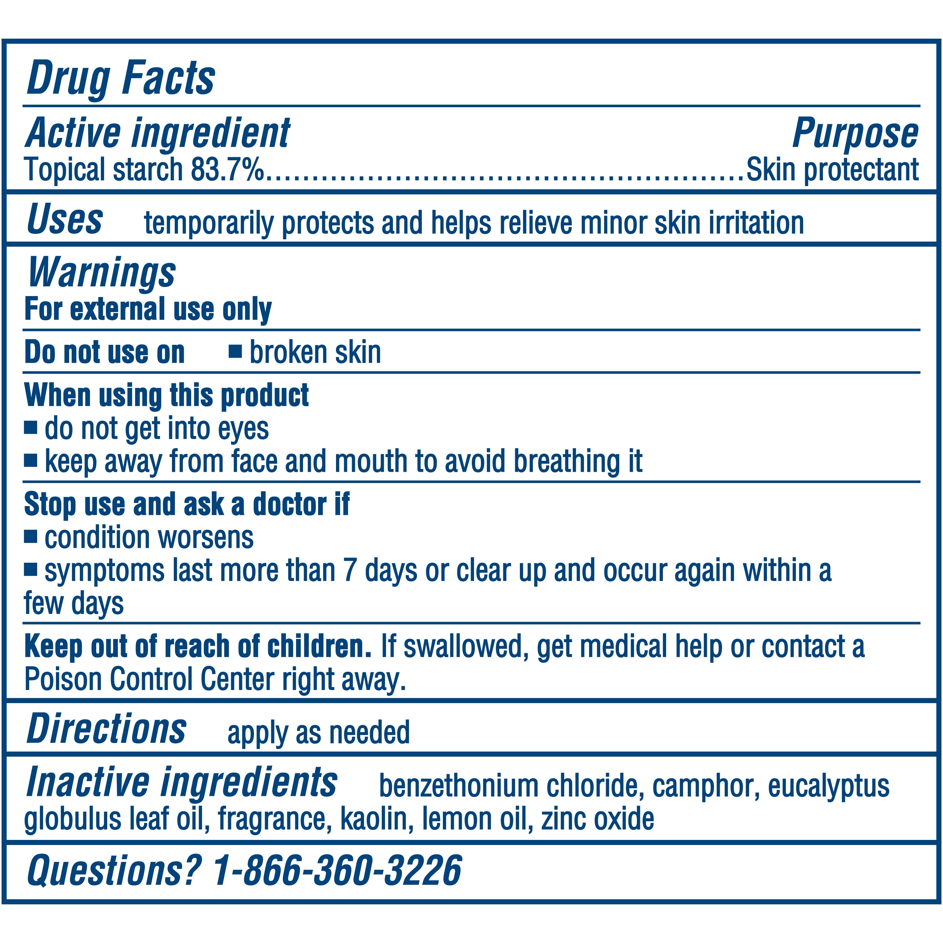 Mexsana Medicated Powder, Skin Protectant Irritation Relief, 11 Oz