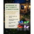 thumbnail image 2 of Illuminated Butterfly Stone Garden Light, 1 Pc, Waterproof Resin Faux Stone - Solar Butterfly LED Glow for Patio, Yard, Walkway, Lawn, Flower Bed (Red), 2 of 6