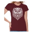 thumbnail image 1 of Awkward Styles Beautiful Owl T-Shirt for Women Patterned Shirts for Ladies Women Fashion Collection Tracery Tshirt for Mom Indian Pattern T-Shirt for Her Gifts for Wife Owl Shirts Animal T-Shirt, 1 of 4