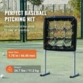 thumbnail image 2 of KFFKFF 9 Hole Baseball Softball Pitching Net with Strike Zone, Portable 28"x27" 9 Pocket Hitting Practice Softball Pitching Aid Net 3 Level Adjustable Height, 2 of 9