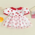 thumbnail image 4 of Robe pour Bébé Fille à Manches Courtes et Col Claudine pour la Saint-Valentin, 4 of 9